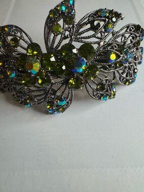 New Green iridescent hair barrette